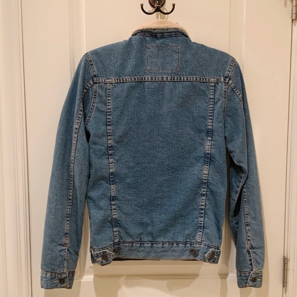 ZARA Fleece Trim Denim Jacket-S - Picture 3 of 6